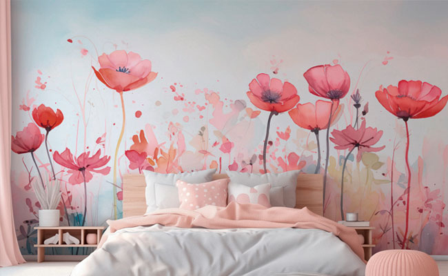 Tapete Aquarell Blumentapete